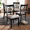Baxton Studio Clarke Grey Upholstered and Espresso Wood 4-Piece Dining Chair Set 166-10759 - alternate 3